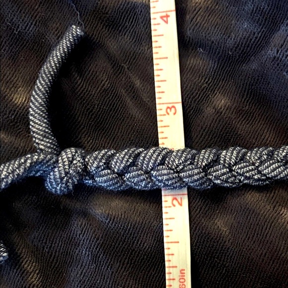 Vintage American Apparel Blue Braided Fabric Belt Denim - Picture 3 of 3